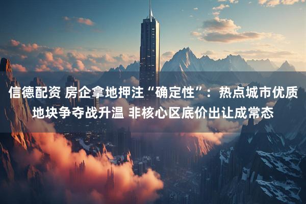 信德配资 房企拿地押注“确定性”：热点城市优质地块争夺战升温 非核心区底价出让成常态